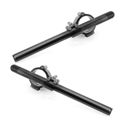 Universal Adjustable Rotatable CNC Billet Clip Ons Fork Tube Handlebar Kit 47mm Black Generic