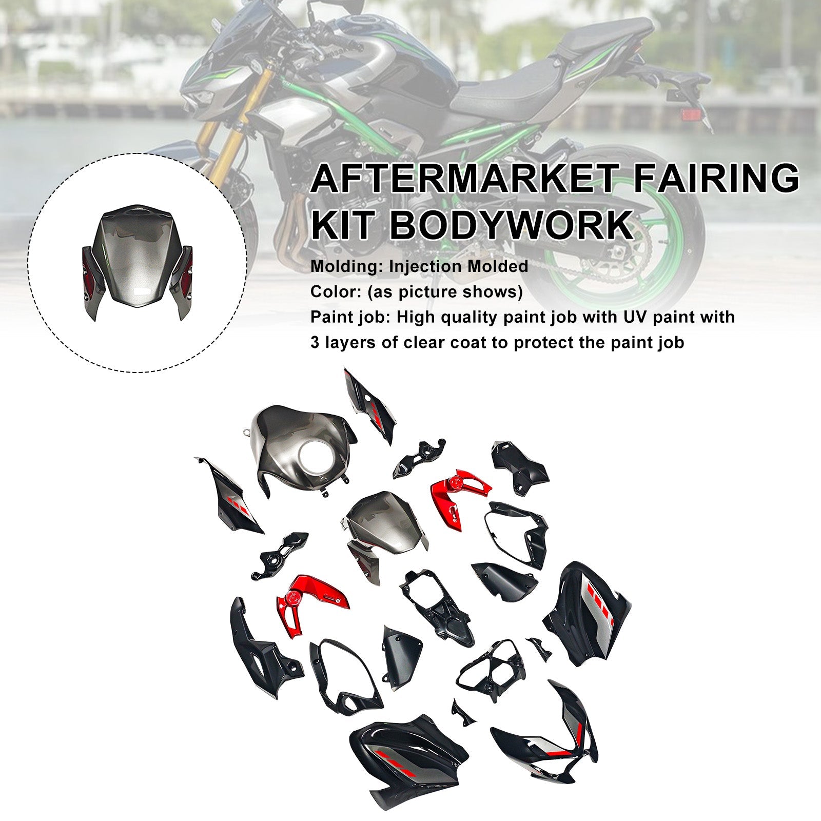 Injection Bodywork Fairing Kit for Kawasaki Z900 2025-2026