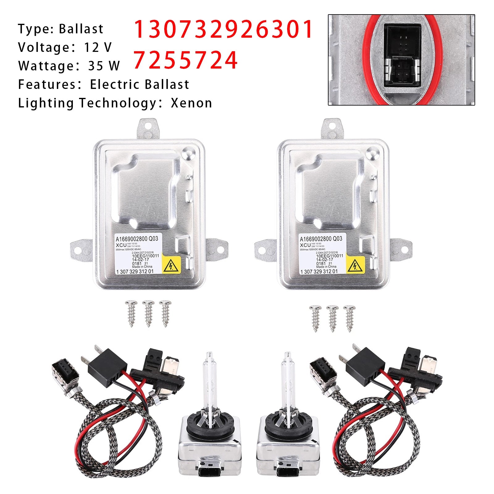 2013-2014 Mercedes-Benz GLK350 3.5L V Xenon HID Headlight Ballast Control Module 130732926301 725