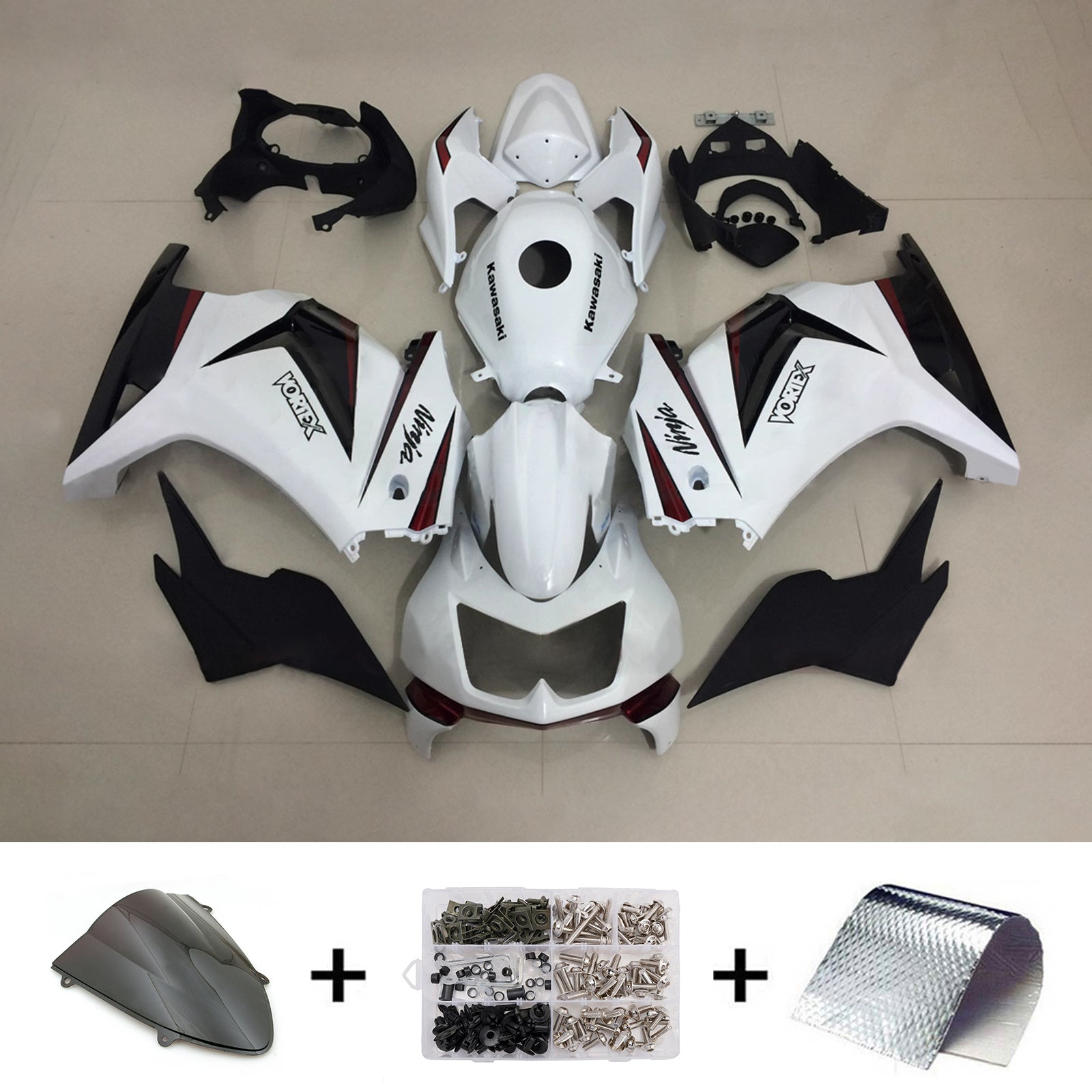 Injection Fairing Kit Bodywork Plastic ABS fit For Kawasaki EX250 Ninja250R 2008-2012
