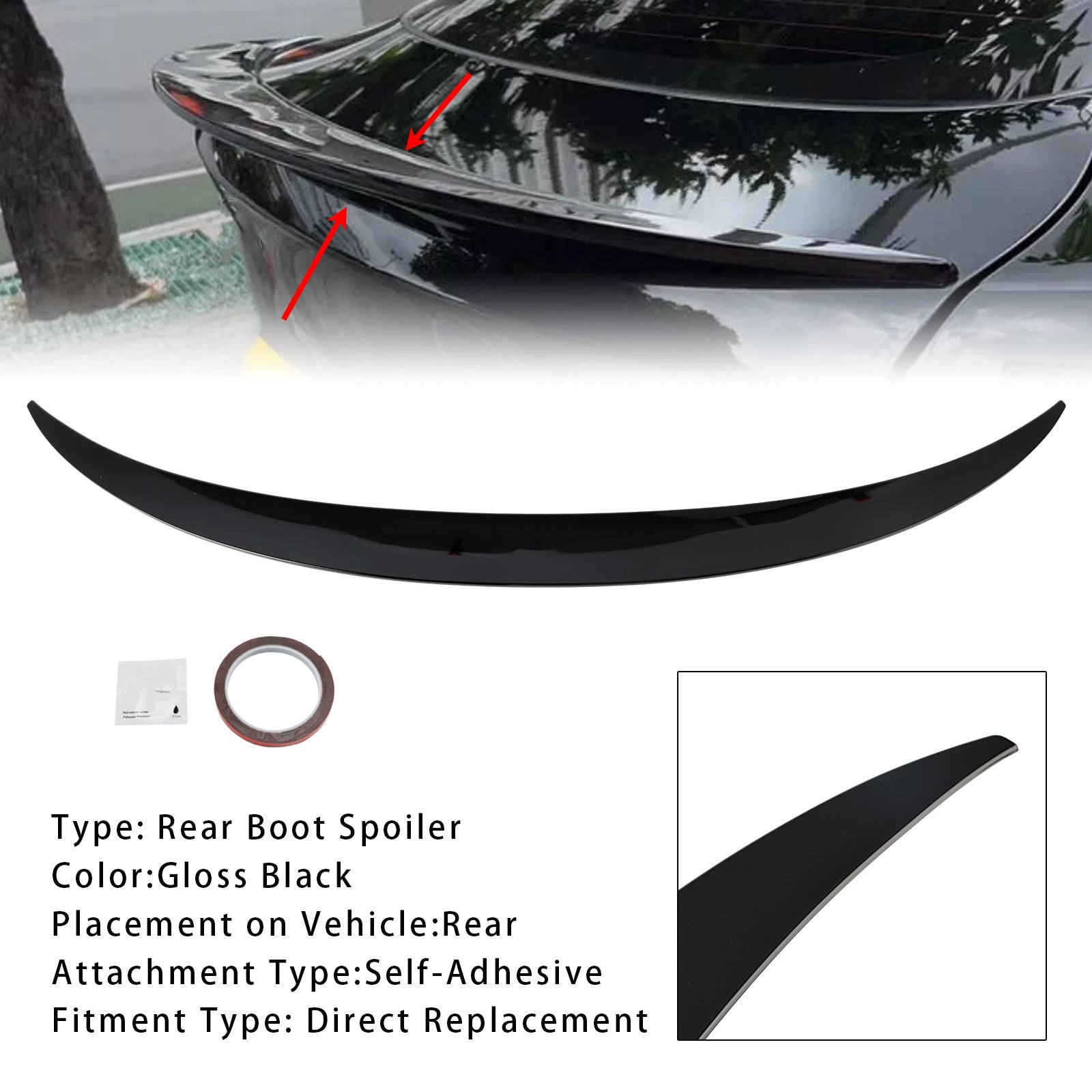 Gloss Black Rear Boot Spoiler For BMW X6 X6M F16 F86 2014-2019