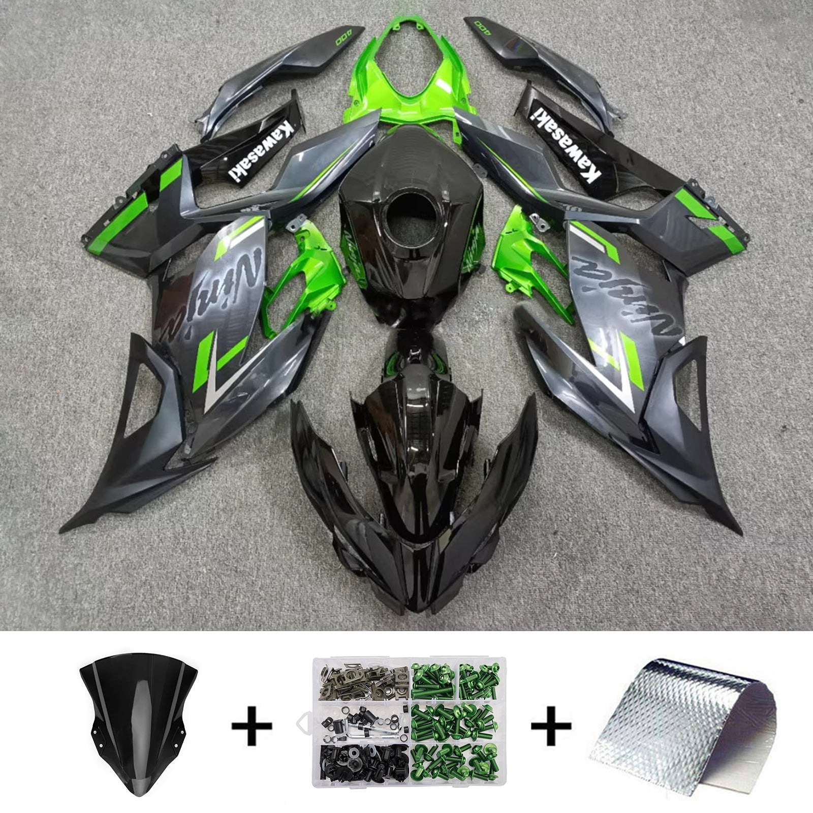 Injection Fairing Kit Bodywork Plastic ABS fit For Kawasaki EX400 Ninja400 2018-2024