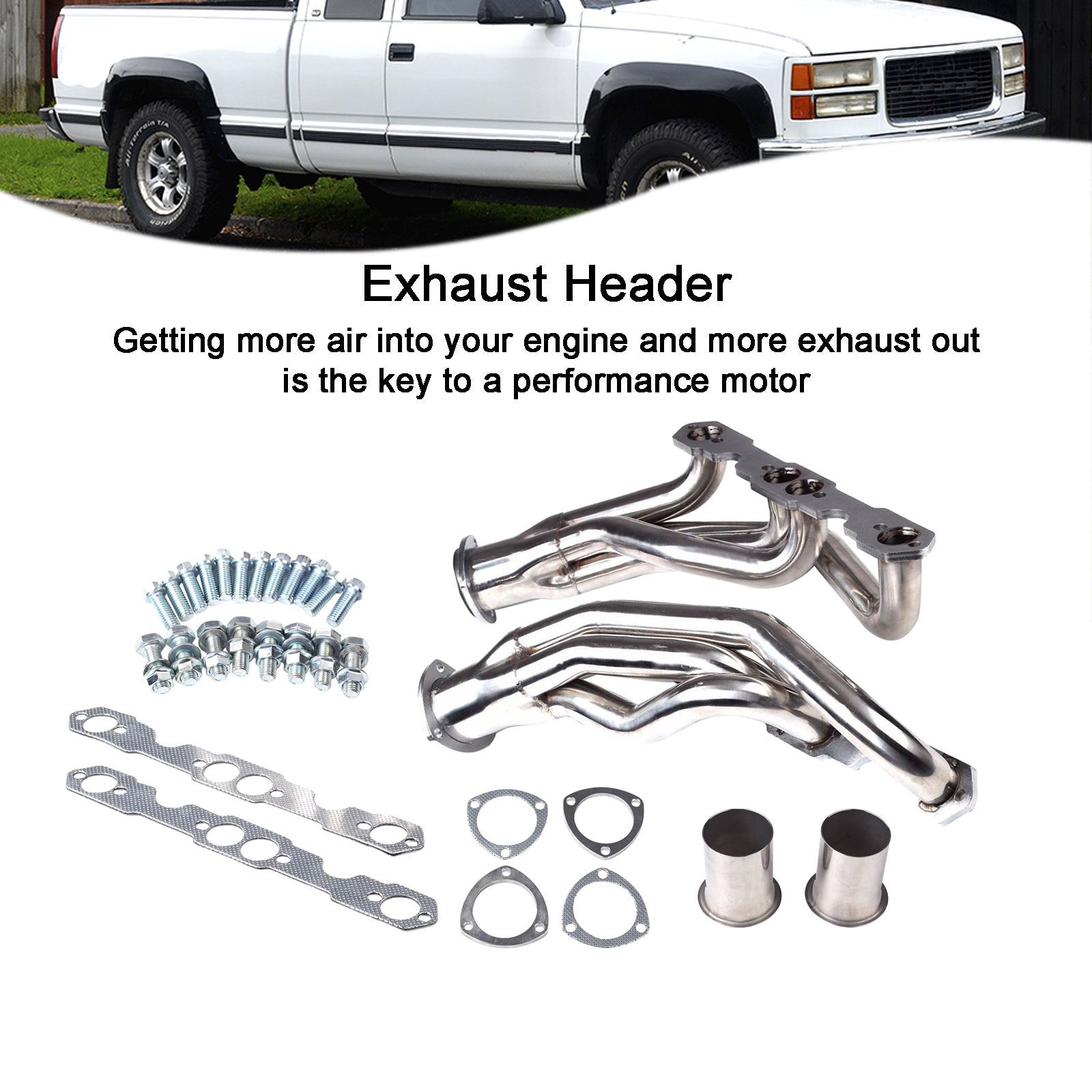 Stainless Steel Exhaust Headers Fit Chevy Fit GMC 5.0L/5.7L 305 350 V8 88-97