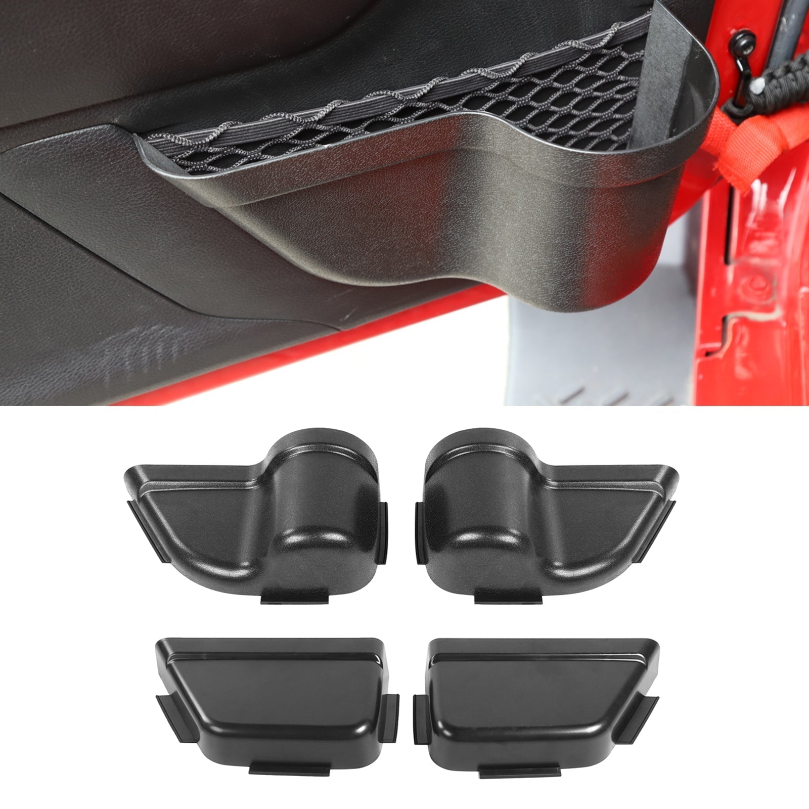 2011-2017 Wrangler JK Front & Rear Door Net Pocket Storage Box Organizer Generic