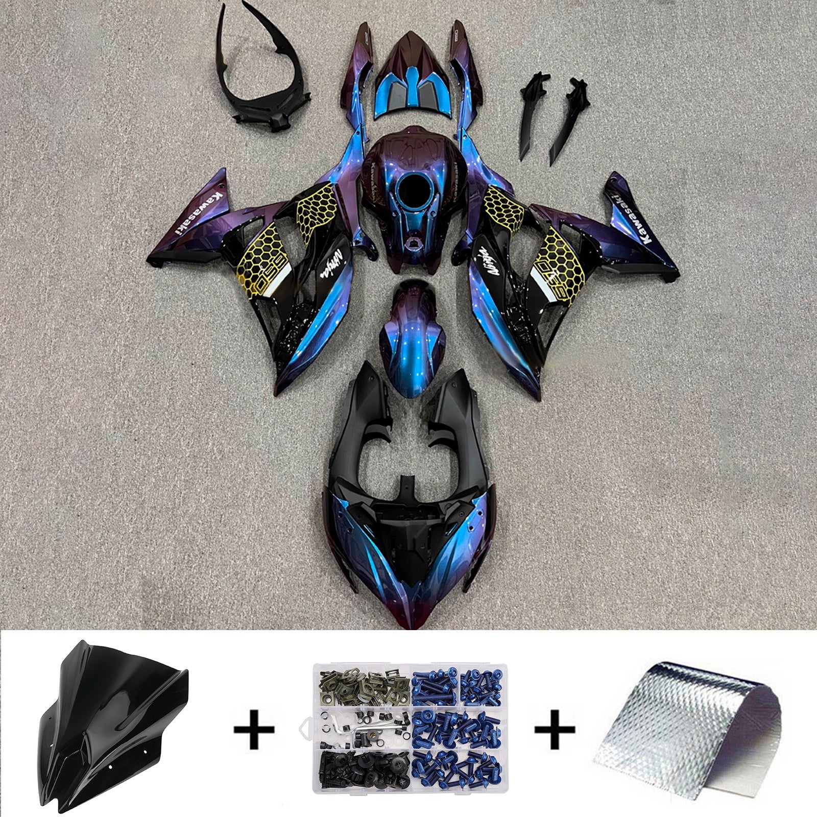 Injection Fairing Kit Bodywork Plastic ABS fit For Kawasaki ER-6F Ninja650R 2017-2019