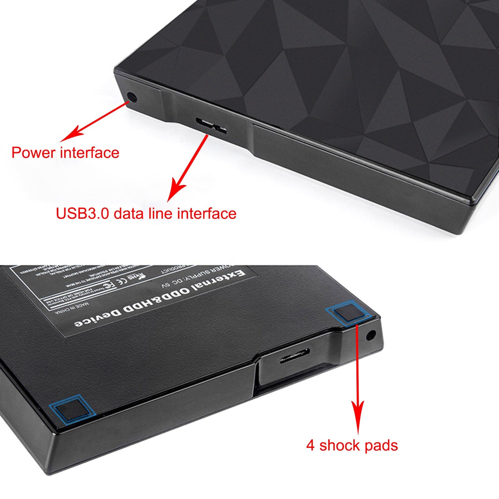 Slim External Cd Dvd Drive Usb3.0 Big Drill Face Writer Burner For Mac Laptop Pc