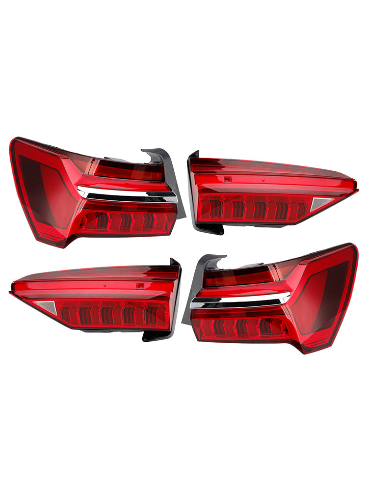 2019-2023 For Audi A6 C8 4PCS Left Right Outer Inner LED Tail Light Assembly
