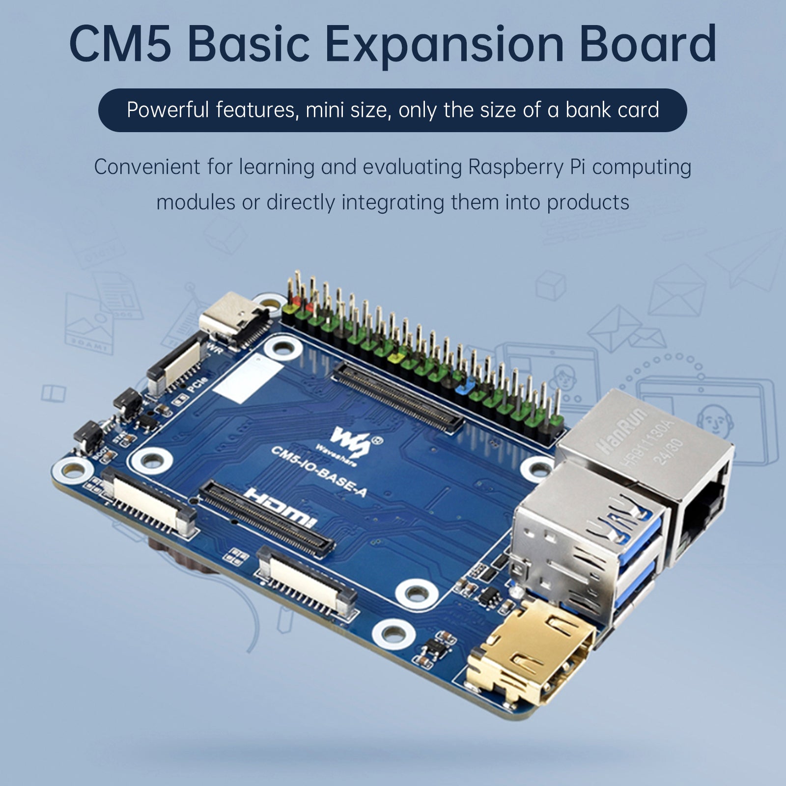 Raspberry Pi Compute Module 5 Expansion Board CM5 Computing Module Core Board
