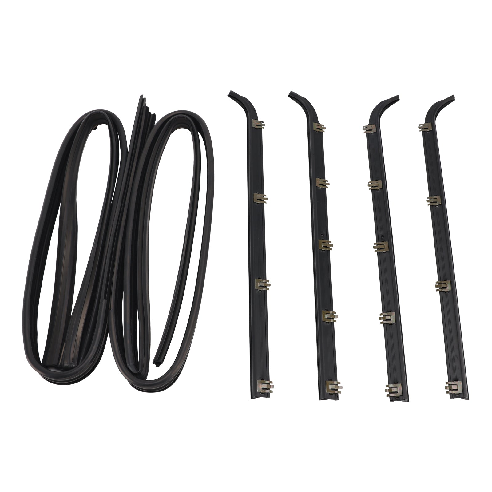 1987-1997 Ford F350 Truck Front Window Sweep 4PCS Door Window Seal Belt Weatherstrip+2PCS Seal Kit