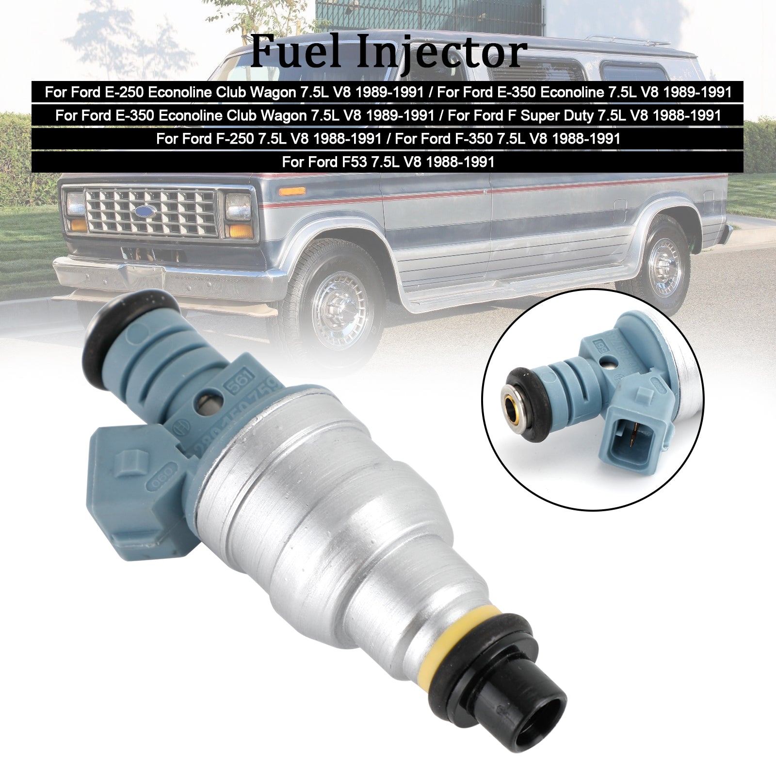 1PCS Fuel Injector 0280150759 F822-11120 Fit Ford F-250 7.5L V8 1988-1991