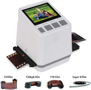22MP Old Film Negative Film Slide Scanner Converts 126KPK/135/110/Super 8 Films