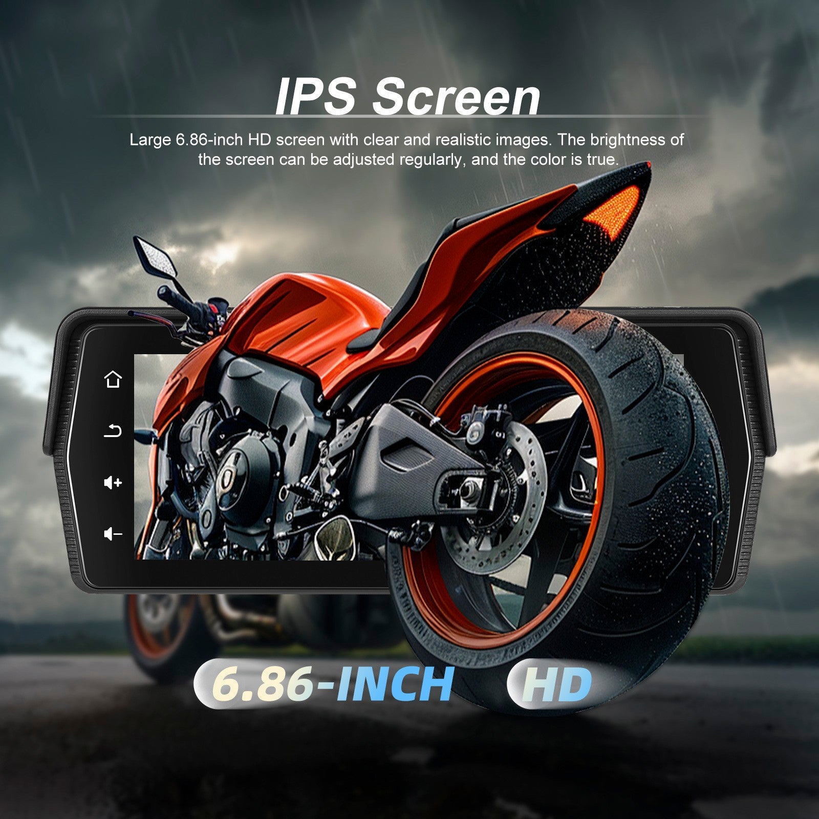 6.86-inch PND Wireless CarPlay Android Auto Screen Mirroring for Motorcycles