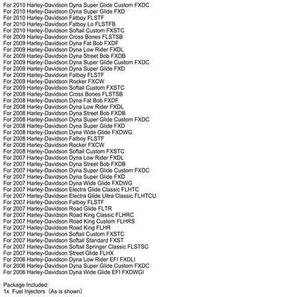 Fuel Injectors 27709-06A For Road King Street Glide R2025DEG Generic