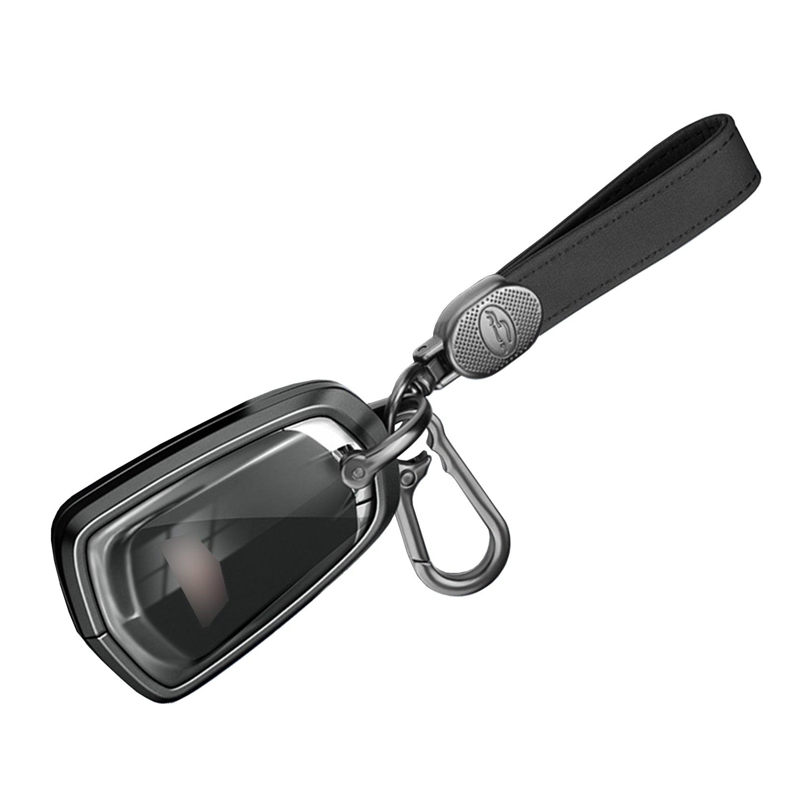 Aluminum Alloy TPU Black Car Key Case Cover With Buckle For Cadillac