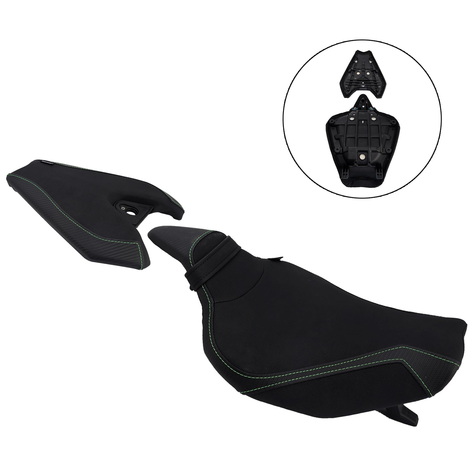 2014-2025 2024 For Kawasaki Z1000 Driver&Passenger Seat Kit Rear Cushion Black