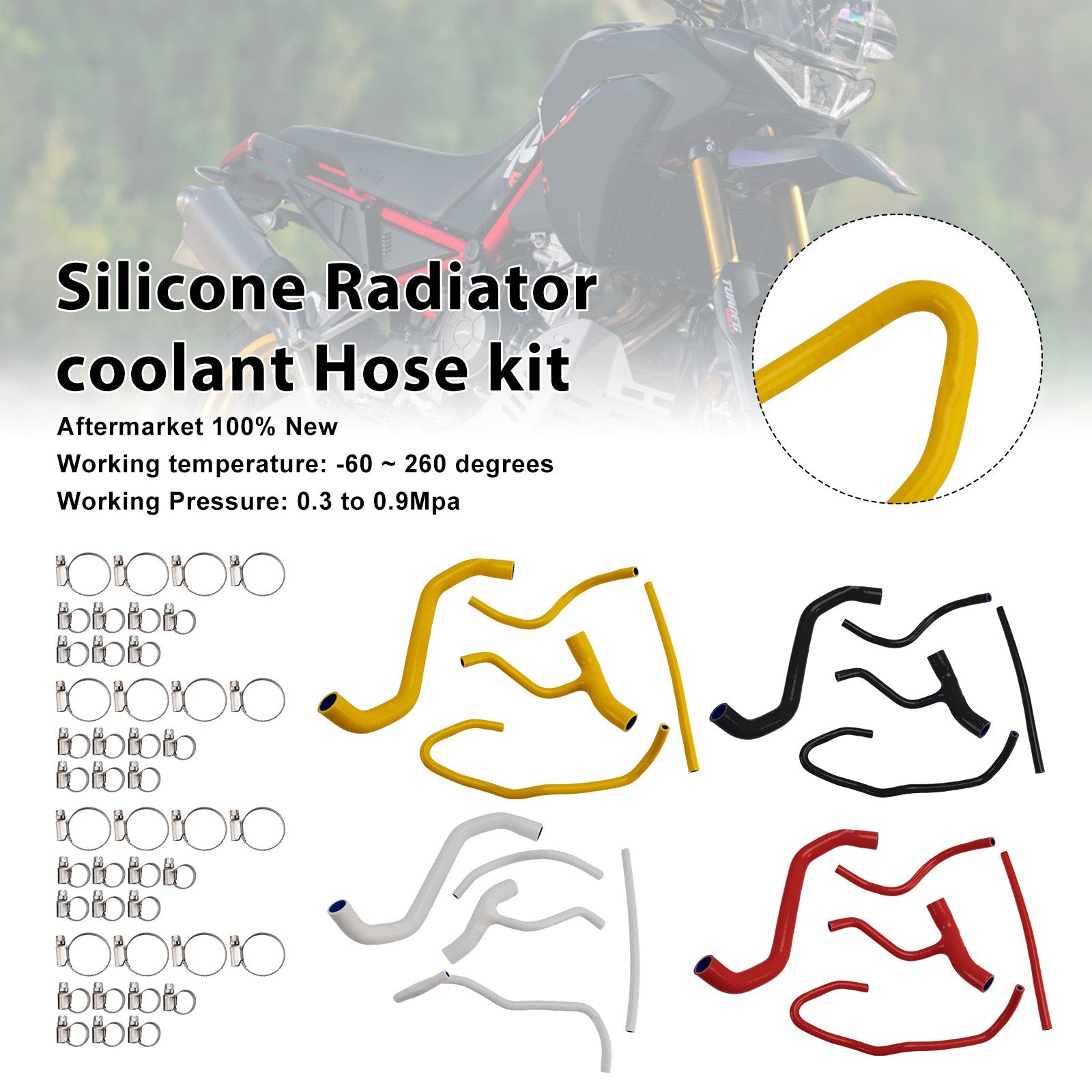 2022-2025 Aprilia Tuareg 660 Silicone Radiator coolant Hose