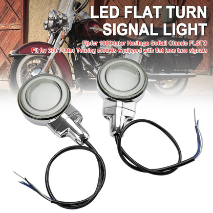 99-23 Heritage Softail Classic Touring LED Flat Front Turn Signal Light For