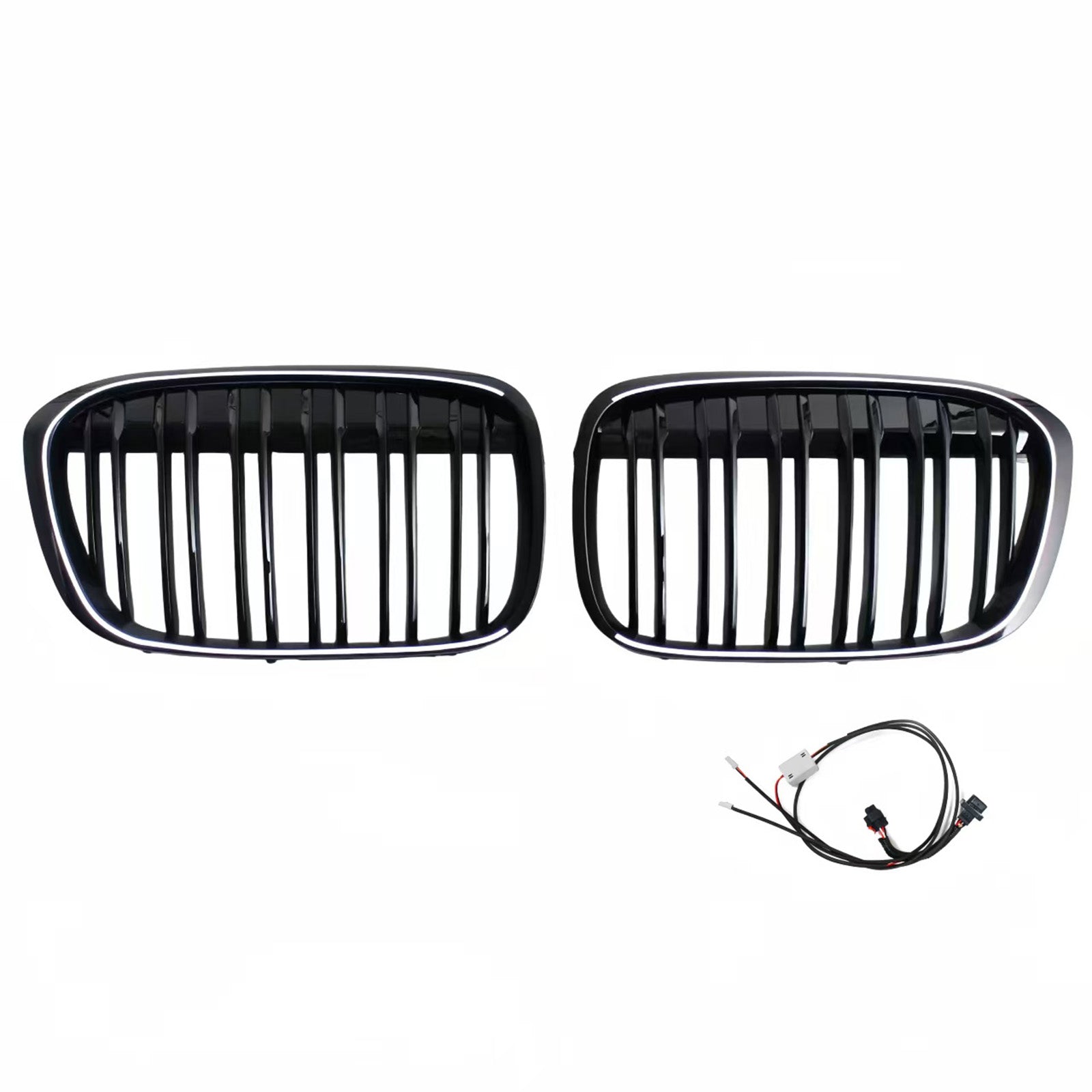 2016-2019 Fit BMW X1 F48 F49 Gloss Black Front Kidney Grill Grille Dual Line
