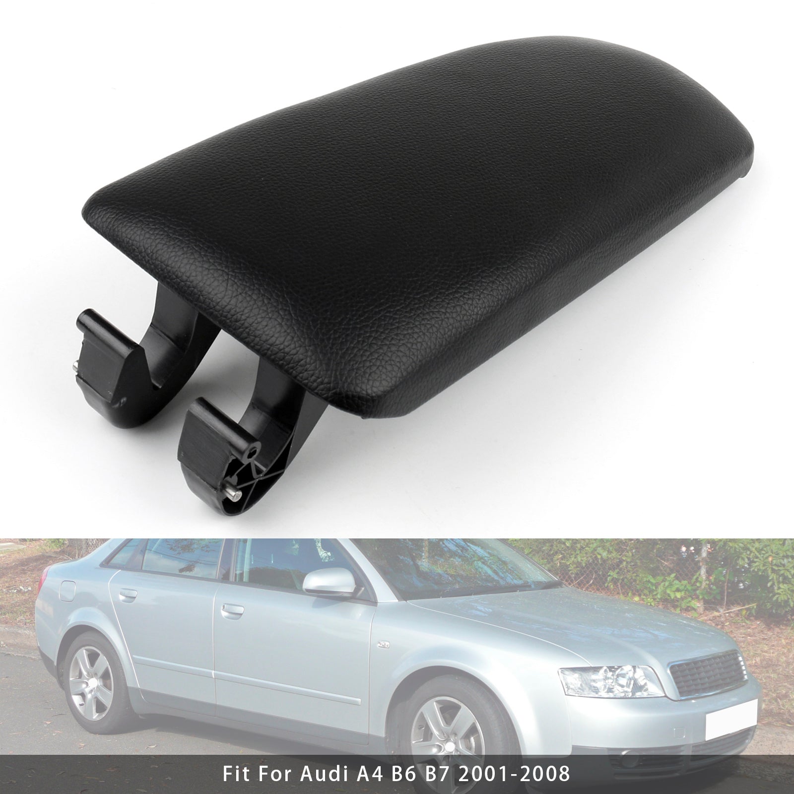 2001-2008 Audi A4 B6 B7 Black Leather Armrest Centre Console Lid 8E0864245E