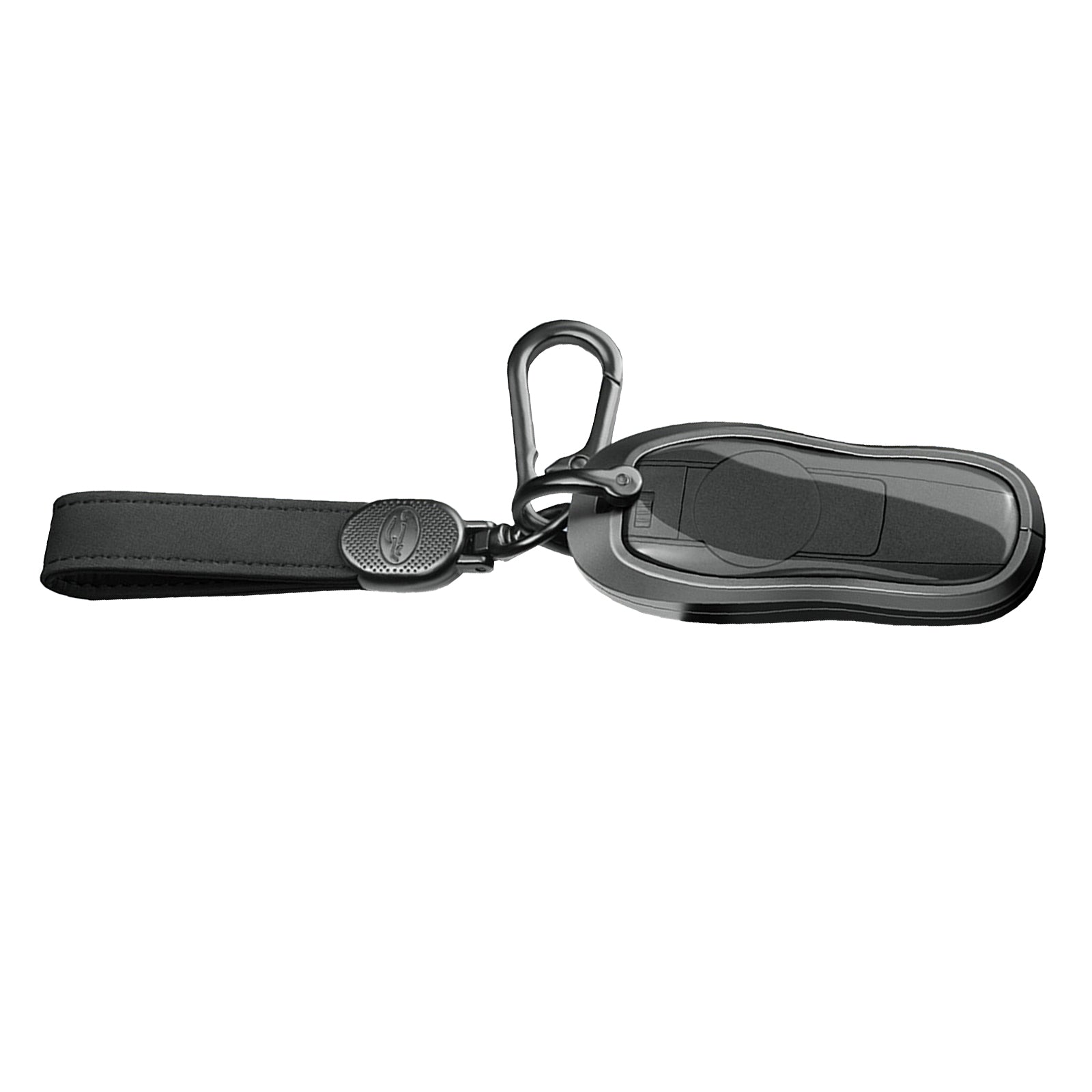 Aluminum Alloy TPU Silvery Car Key Case Cover With Buckle For Porsche Cayenne