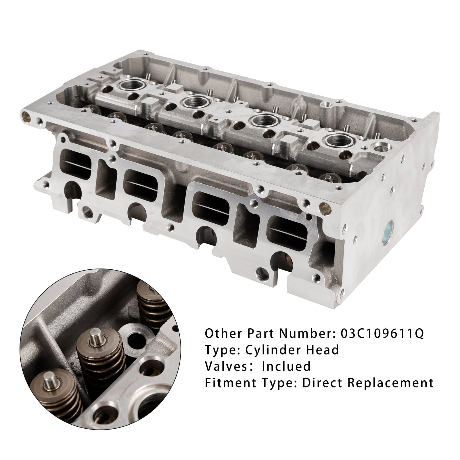 2006-2008 VW Touran 1.4 TSI BMY 103kw (140ps) / BLG 125kw (170ps) Cylinder Head with Valves 03C109611Q