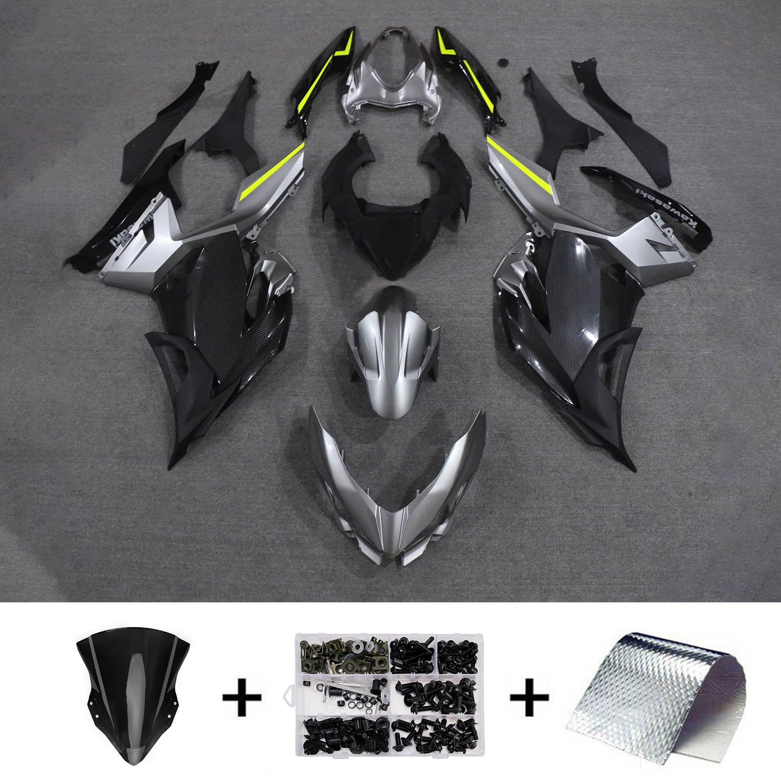 Injection Fairing Kit Bodywork Plastic ABS fit For Kawasaki EX400 Ninja400 2018-2024