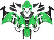 2007-2008 Kawasaki ZX6R ZX636 Fairings Green Black Silver Ninja ZX6R Racing Generic