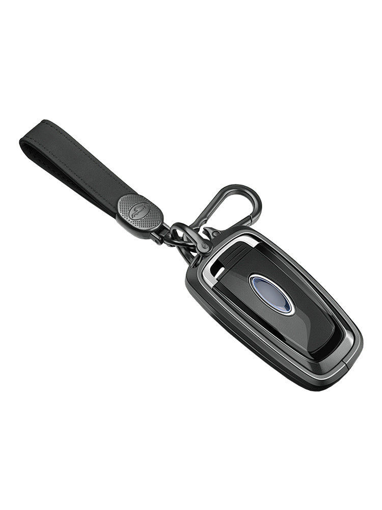 Aluminum Alloy TPU Black Car Key Case Cover With Buckle For Ford