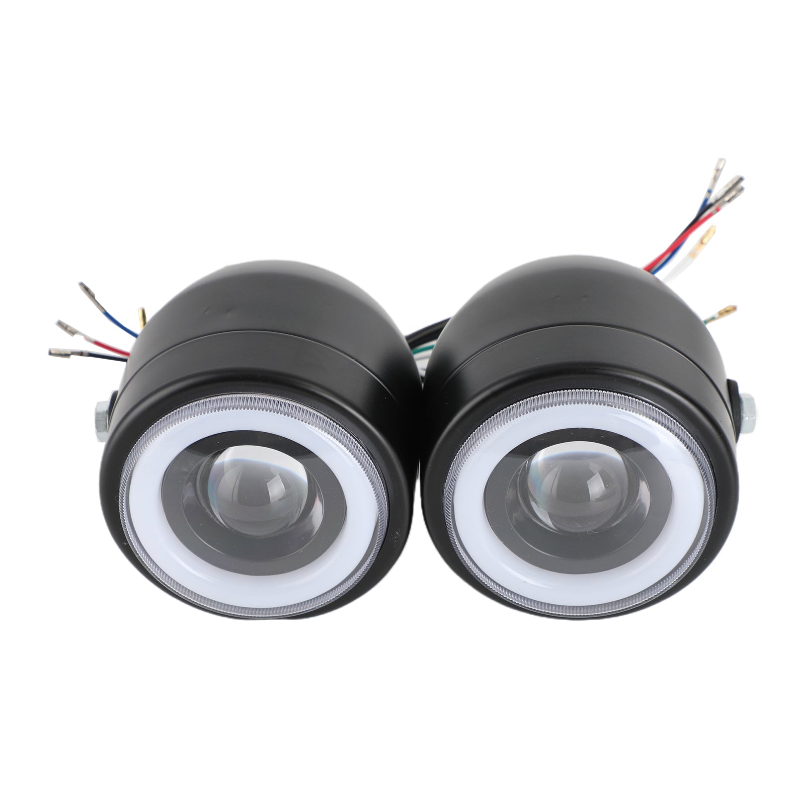 1990-2013 Harley Fat Boy FLSTF Black Twin Headlight Motorcycle Double Dual Lamp Street Fighter Universal Generic