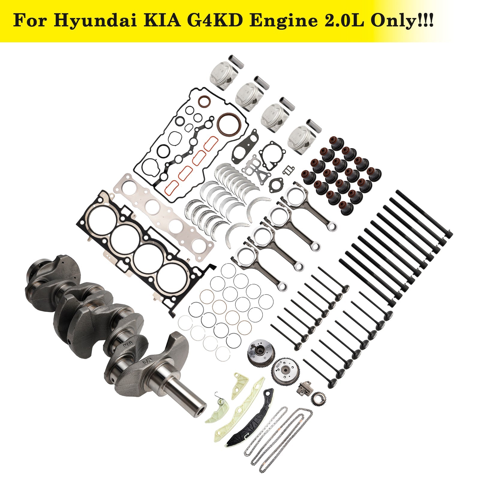 2005-2010 Kia Sportage G4KD 2.0L Engine Overhaul Rebuild Kit Crankshaft Rods Timing Kit