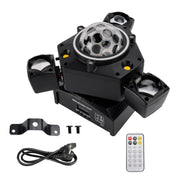 Three Head LED Stage Light Beam Moving Head Light With Laser DJ Disco Party