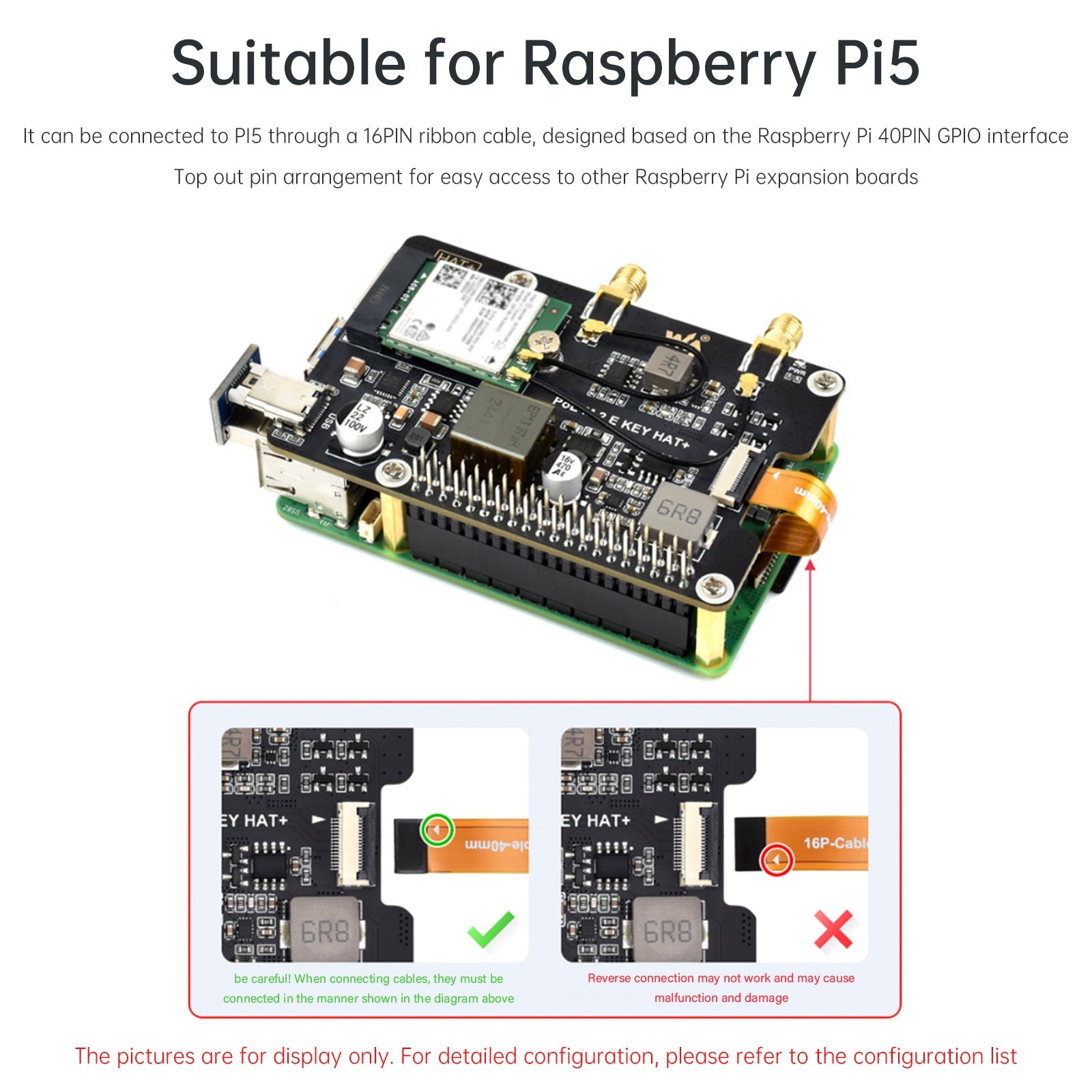 Raspberry Pi 5 PCIe to M.2 E Key with PoE Ethernet Power Supply Adapter Board