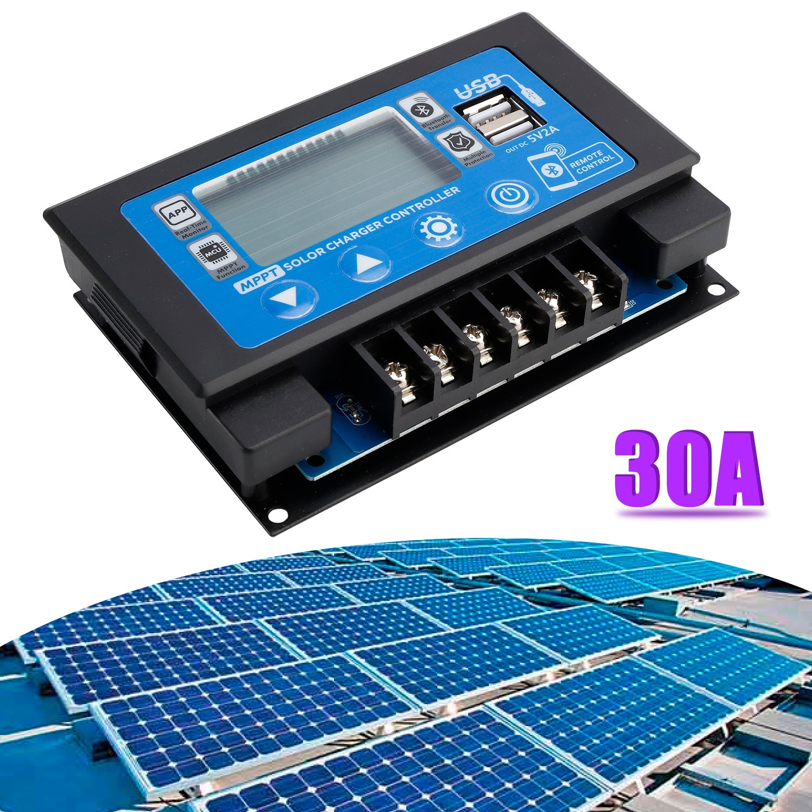 30A/60A Embedded Snap-On Energy Storage Dedicated MPPT Solar Controller Bluetooth