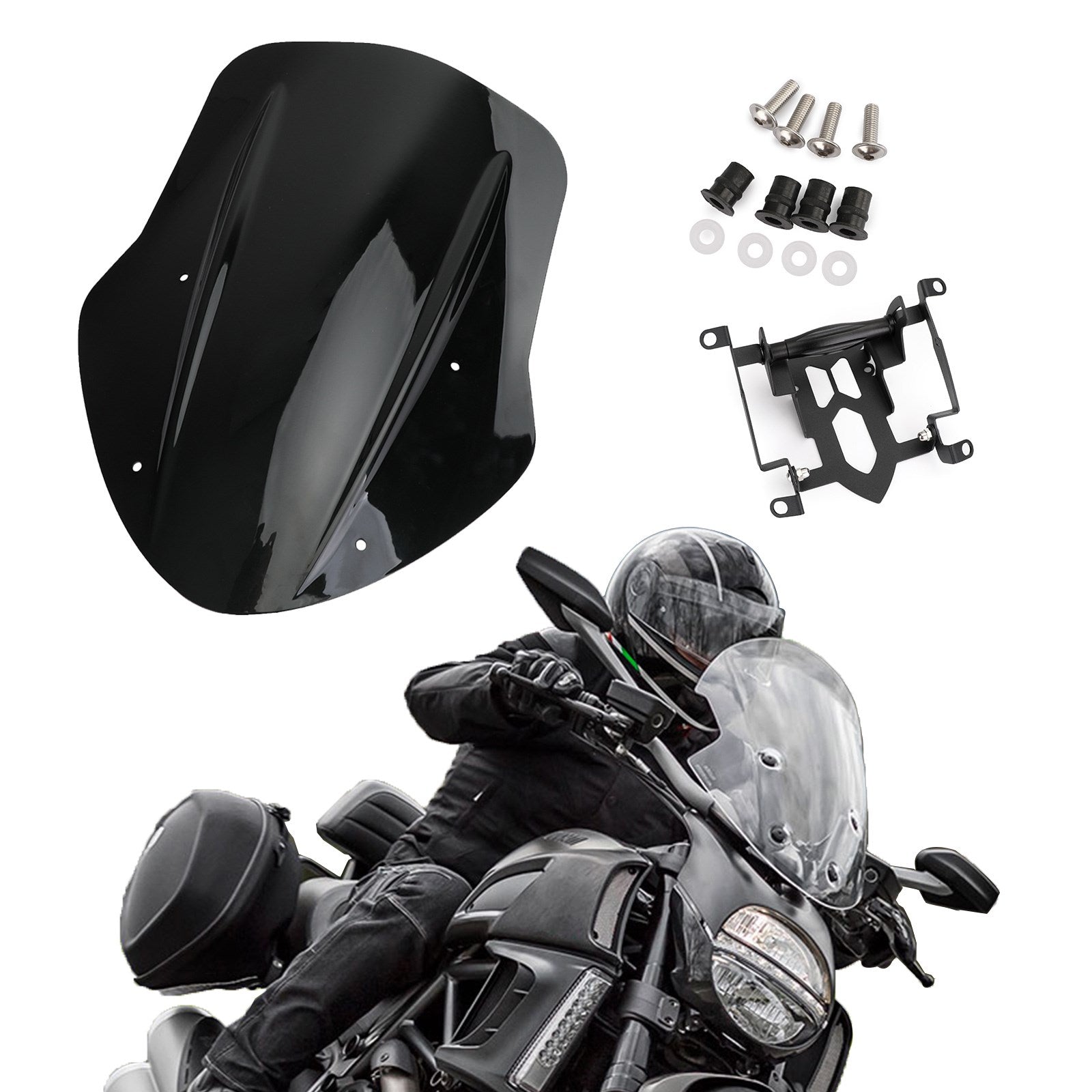 2015-2017 Ducati Diavel Titanium Windshield Windscreen Wind Defector protection