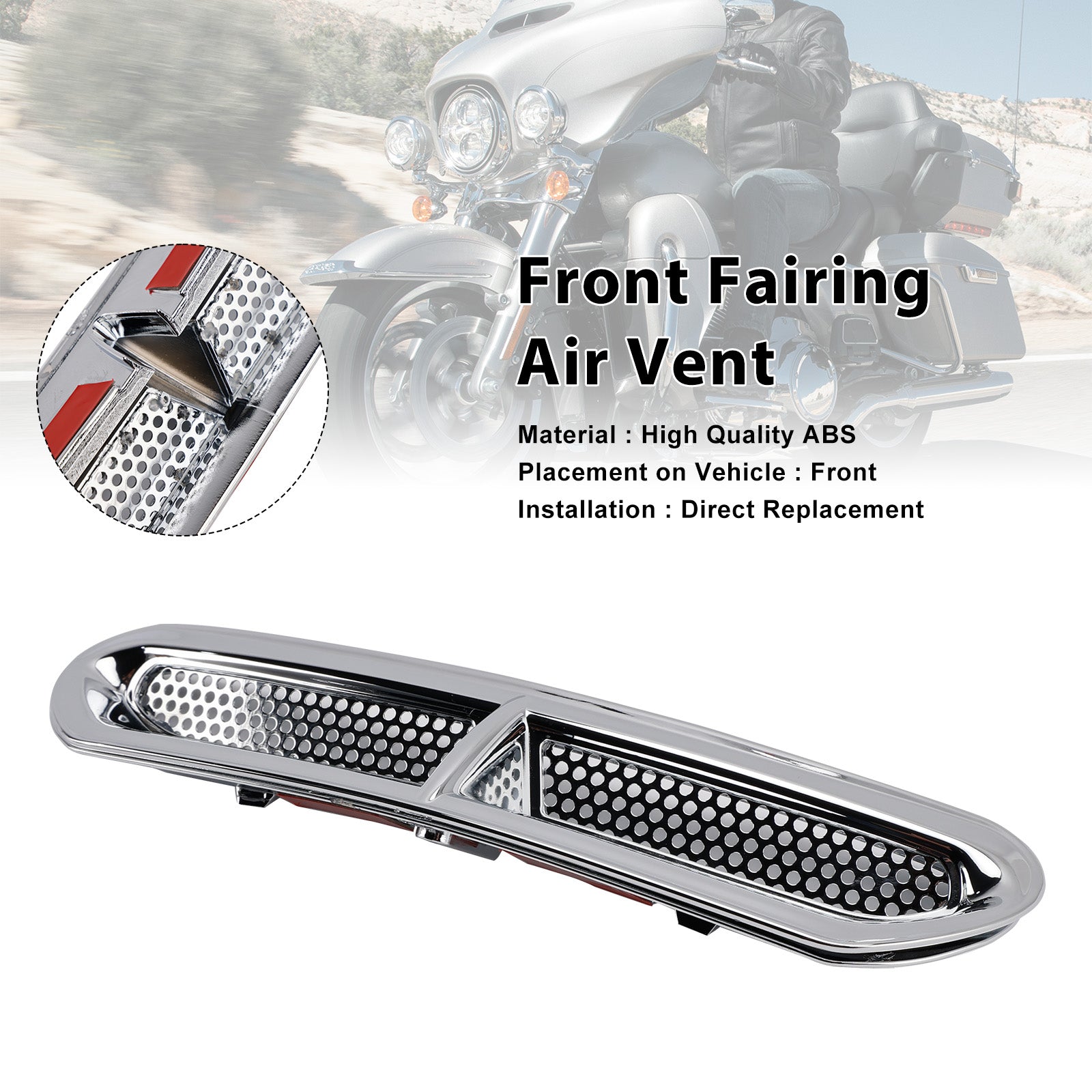 2014-2016 Harley-Davidson Electra Glide Ultra Classic Low FLHTCUL Front Fairing Air Vent Trim