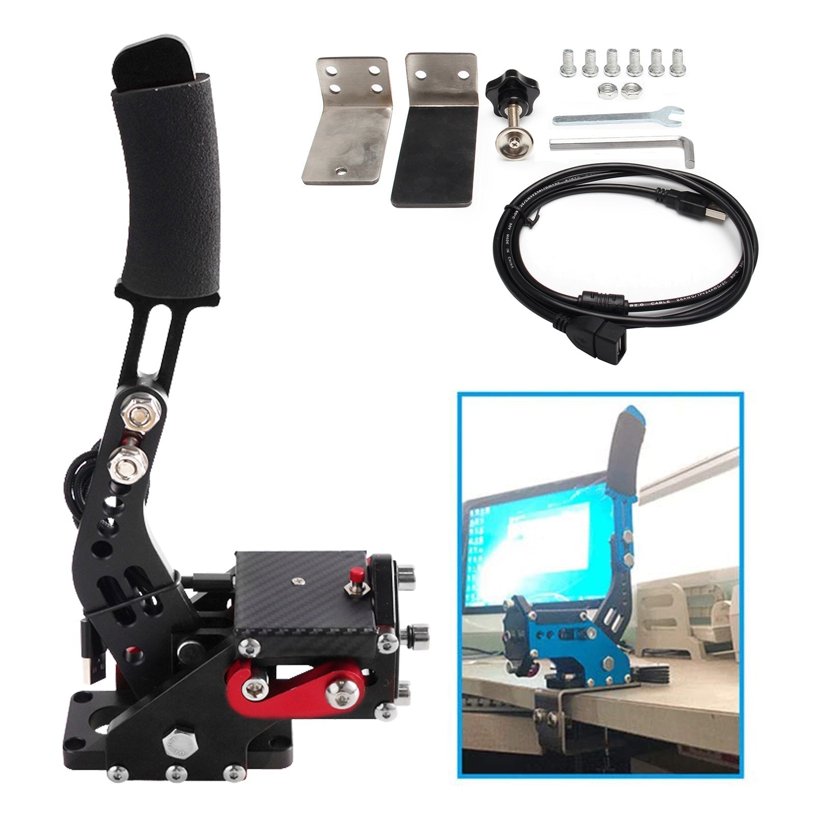 14Bit X1 XSS XSX XBOX USB3.0 SIM Handbrake for Racing Games Steering Wheel Stand G920 Black