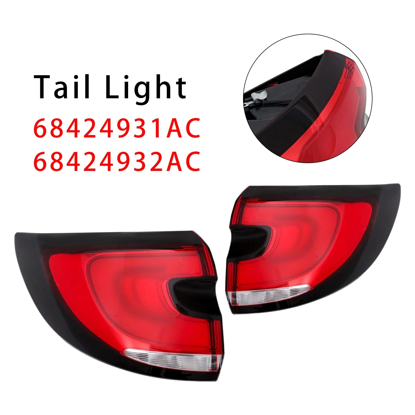 Pair Left+Right Tail Light With bulbs 68424931AC For Chrysler Pacifica 2021-2025