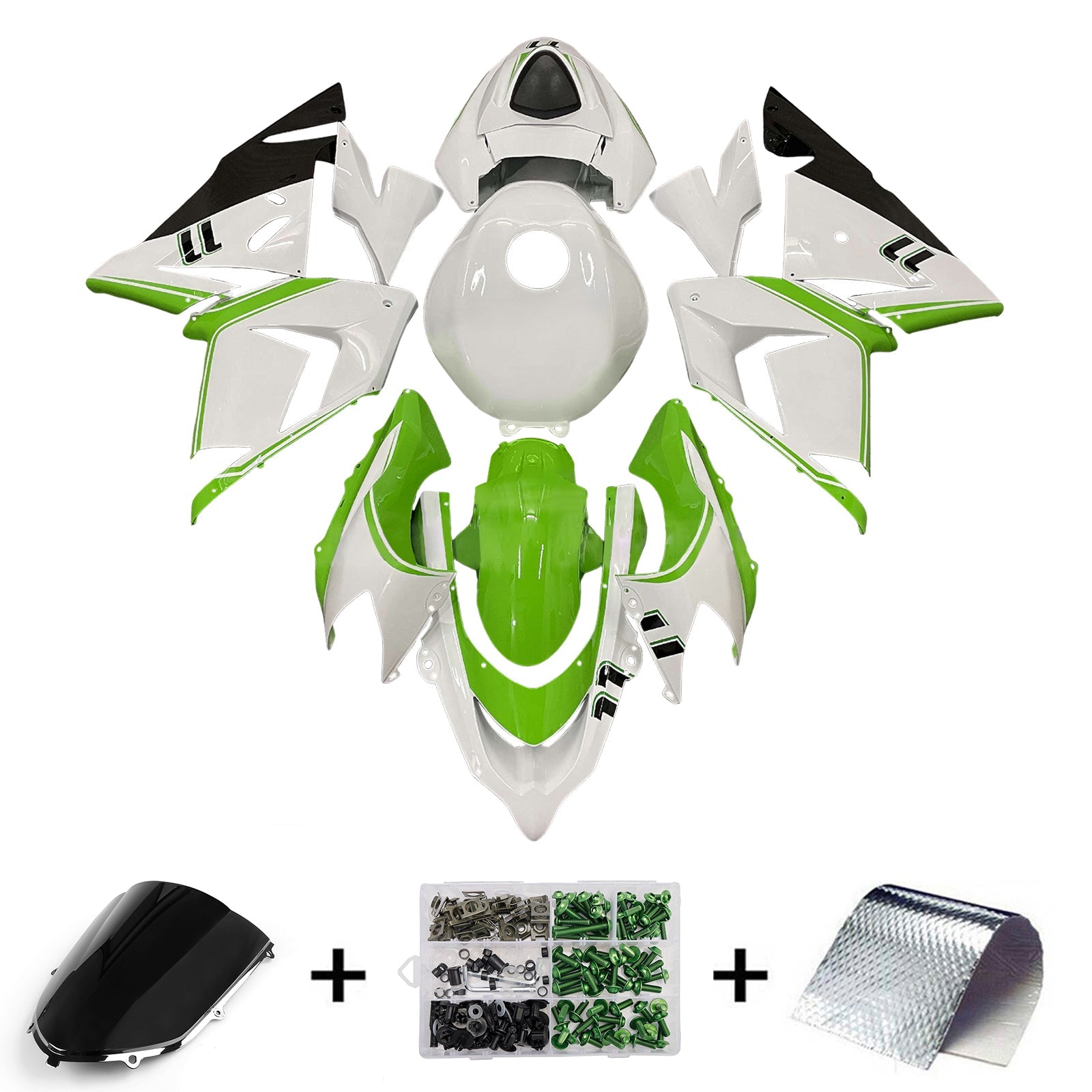 Injection Fairing Kit Bodywork Plastic ABS fit For Kawasaki ZX10R 2004-2005