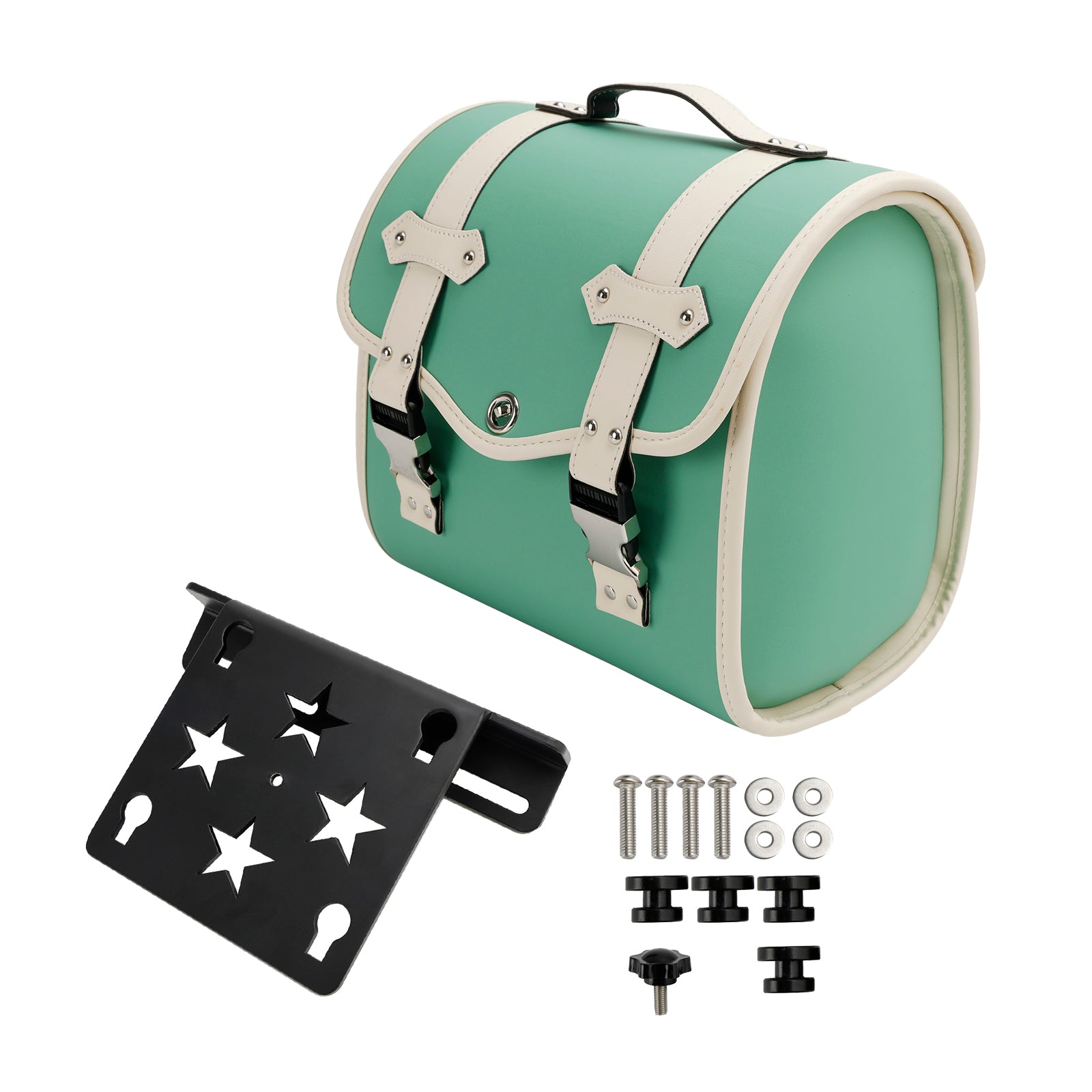 Side Tool Bag Saddlebag Quick Release Luggage Kit Green For Cruiser Adv Cafe