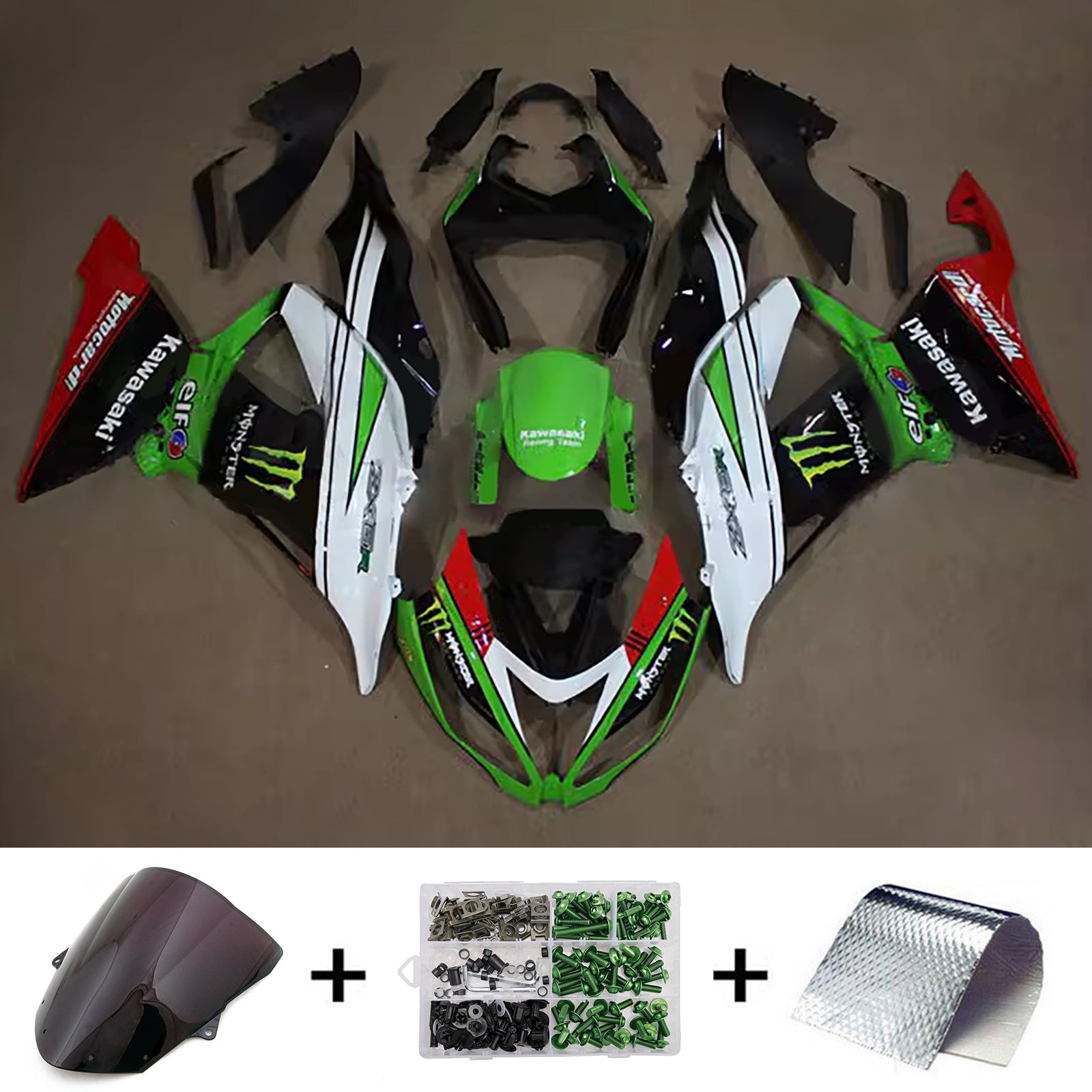 Injection Fairing Kit Bodywork Plastic ABS fit For Kawasaki ZX6R 636 2013-2018
