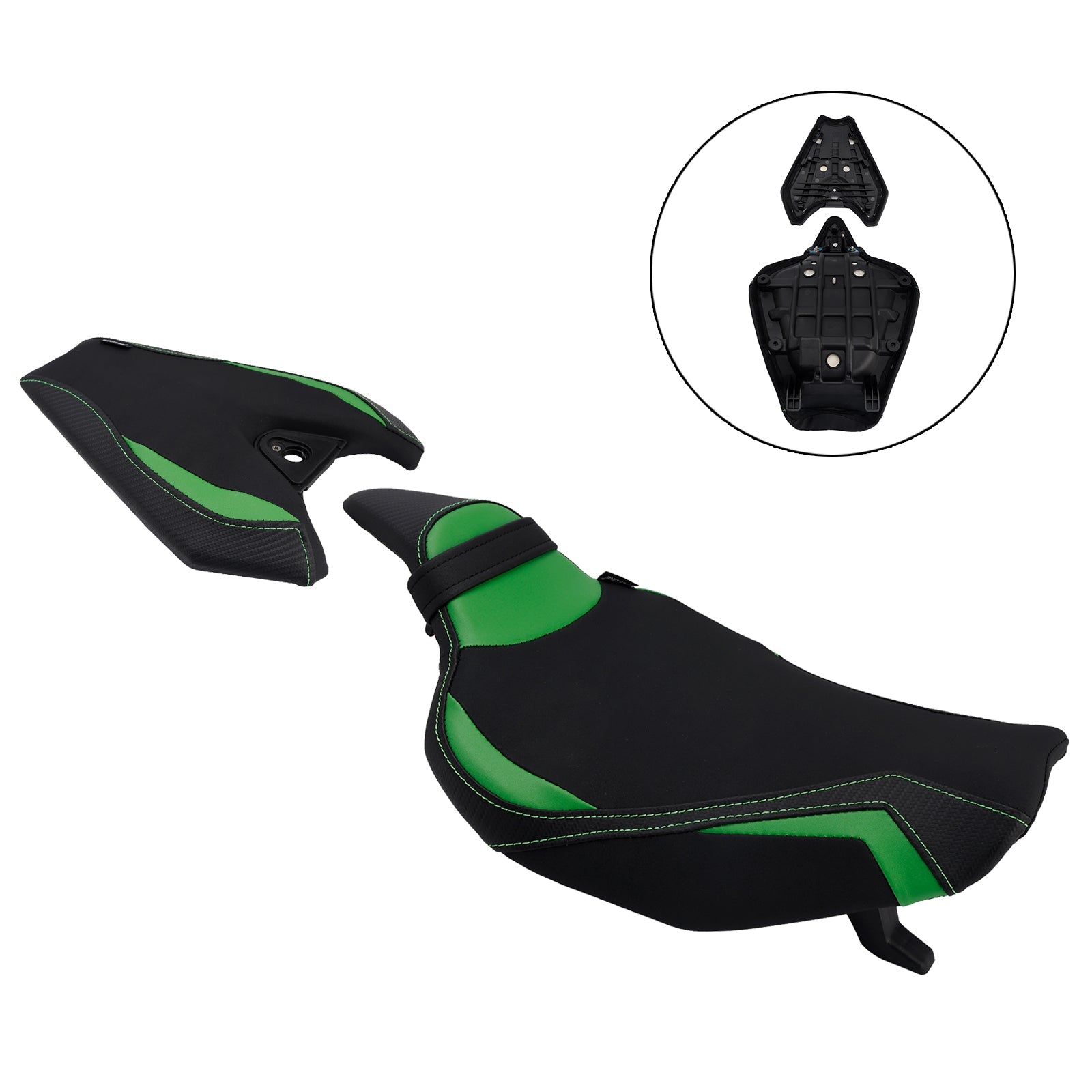2014-2025 2024 For Kawasaki Z1000 Lower Front W/ Rear Seat Driver Pillion Green1