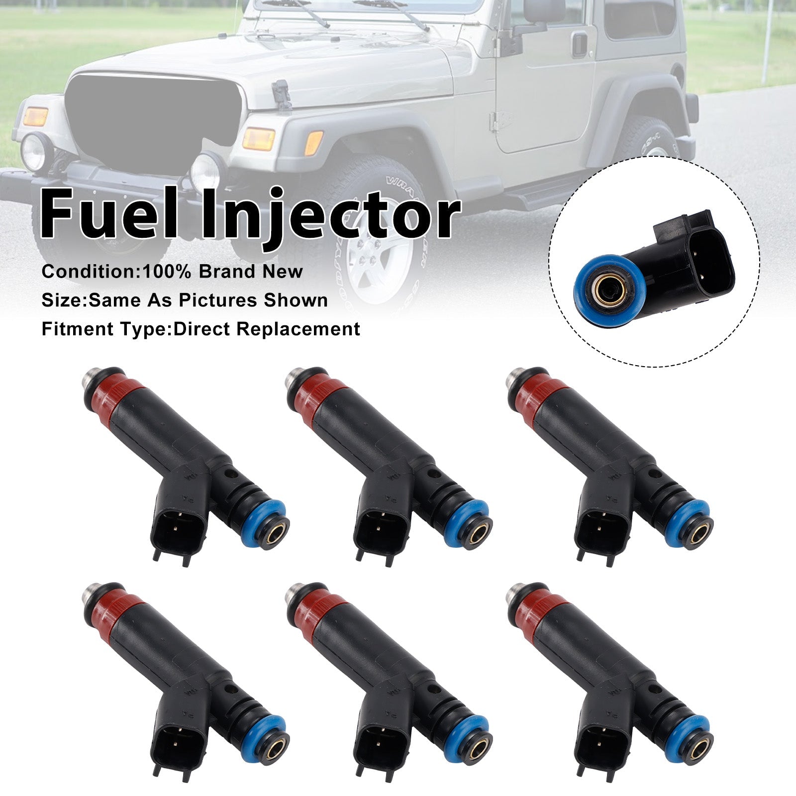 6Pcs Fuel Injector For Jeep TJ 2005-2006 Wrangler 2005-2006 53013690AA