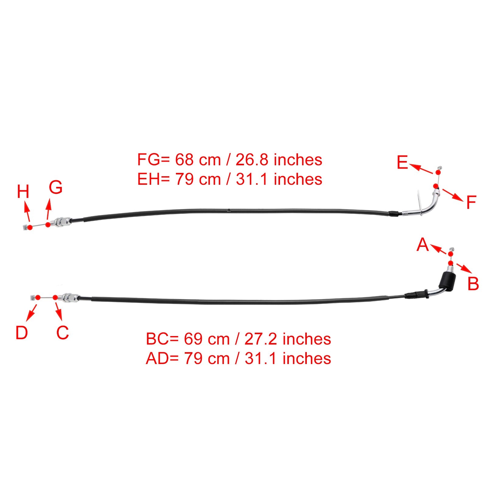 2009-2016 Suzuki GSXR1000 Throttle Cable Wire Black