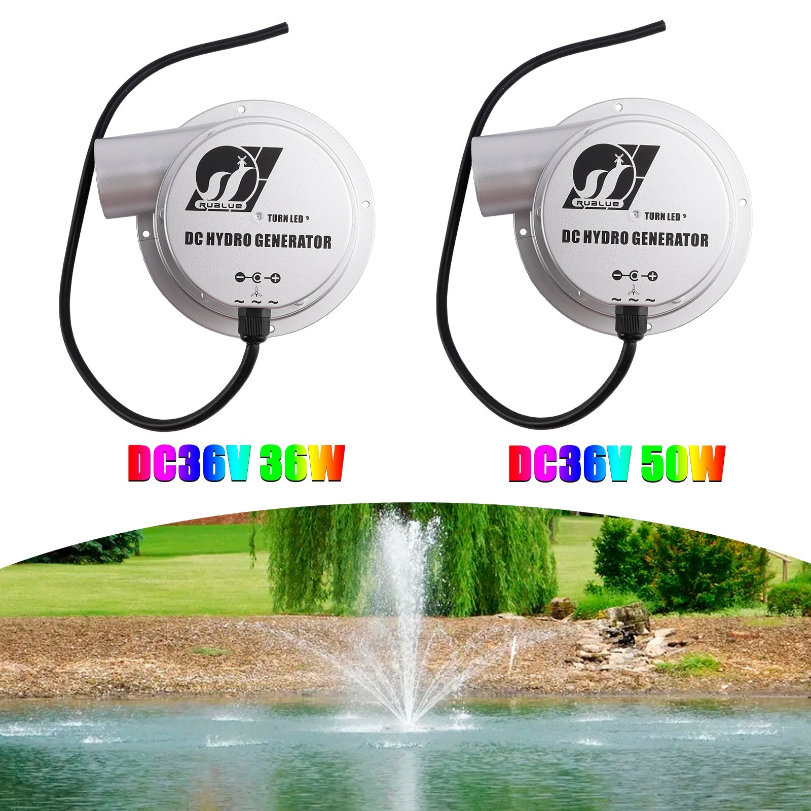 24V Water Flow Turbine Hydroelectric Generator DC36V 36W/50W AC Power Generation