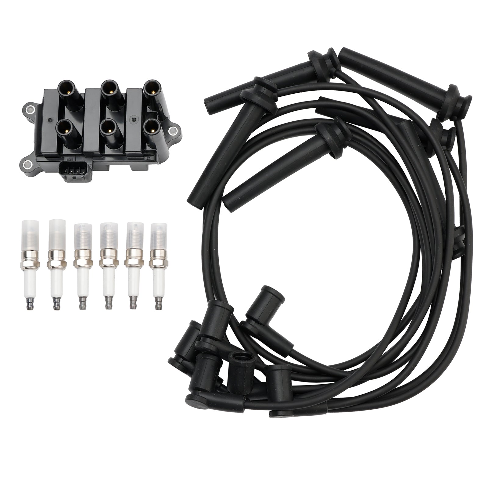 2001-2007 Ford Taurus V6 3.0L Ignition Coil+6 Spark plug+6 Wire FD498 5F2Z-12029-AD 1F2118100