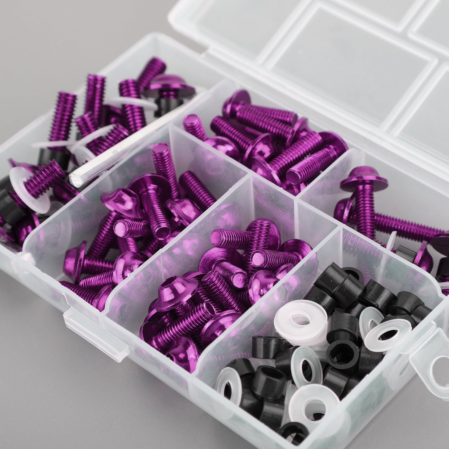 158Pcs Sportbike Windscreen Fairing Bolts Kit Fastener Clips Screws Purple