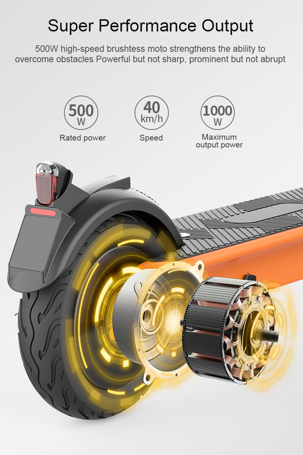 40km/h 10" Folding Electric Scooter 500W Range 70KM For Adult City Commute