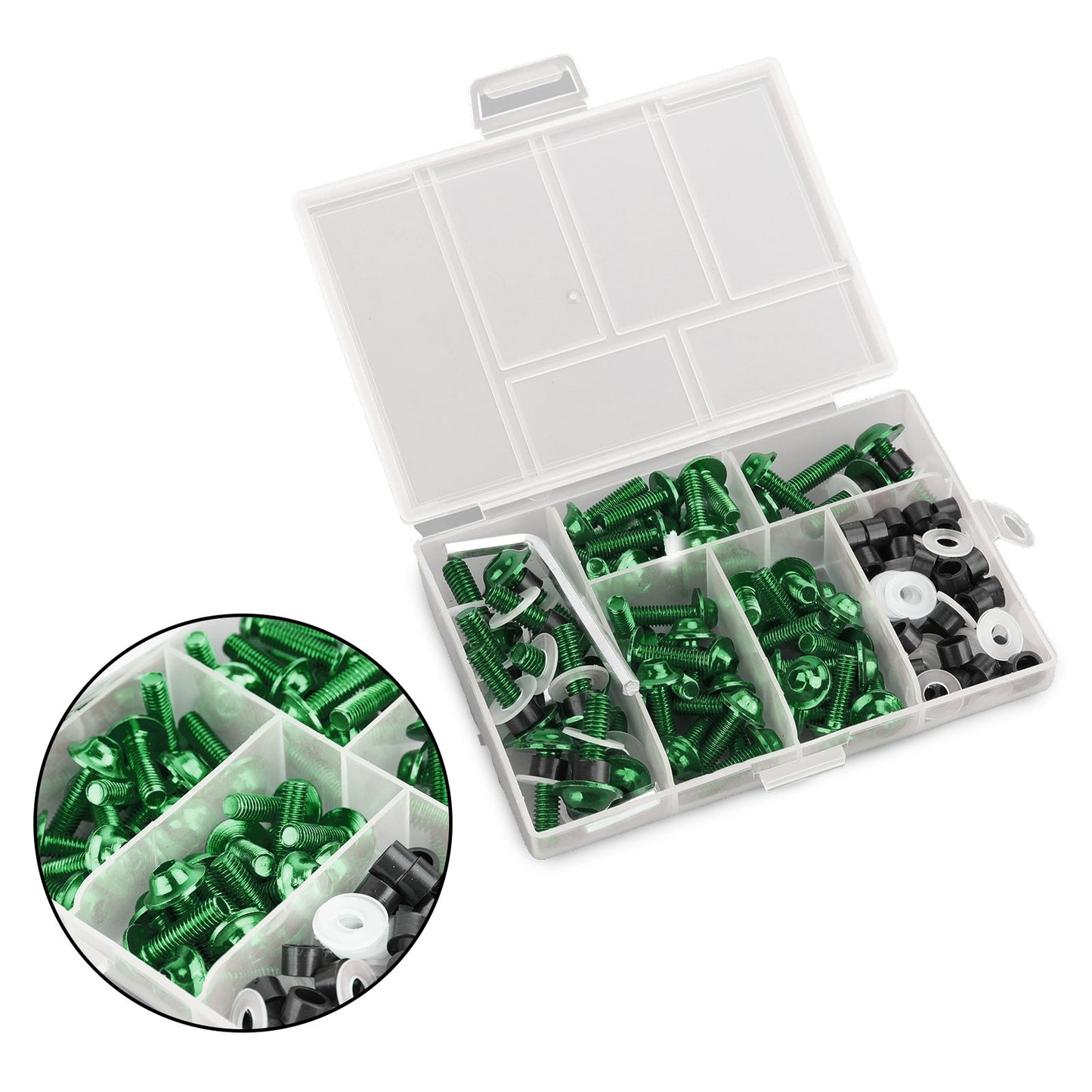 158x Fastener Clip Screw Bolt Kit Motorcycle Sportbike Windscreen Fairing Green