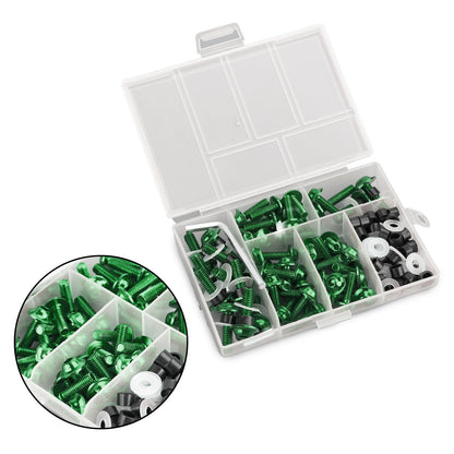 158x Fastener Clip Screw Bolt Kit Motorcycle Sportbike Windscreen Fairing Green