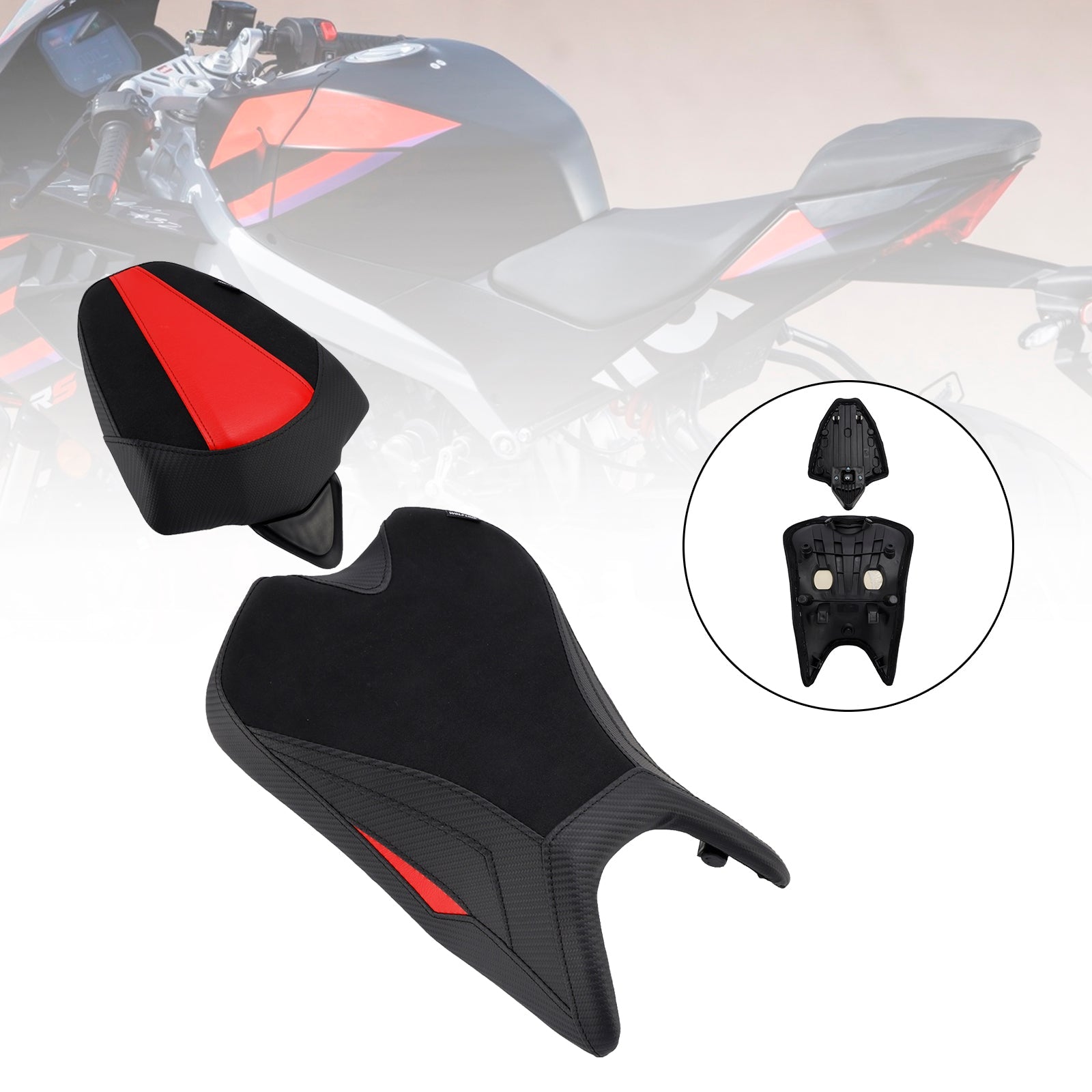2024-2025 For Aprilia Rs457 Rs 457 Lower Front W/ Rear Seat Driver Pillion Black